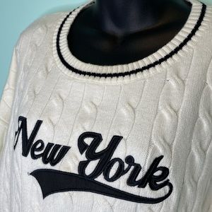 Faded Rose Cable Knit Cropped Crewneck Sweater Juniors Size Large Gardenia Kohls